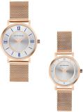 GIORDANO Giordano Analog Men's Watch (Silver Dial Rose Gold Colored Strap) Analog Watch  - For Couple