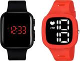 KIMY NM-2KM8-8SS (Black & Red) KIMY Digital LED Display Square combo Wrist Watch for Men Boys Pack of 2 watches Digital Watch  - For Men