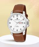 TIMEWEAR 305WDTG TIMEWEAR New Track Number Dial, Day & Date, Brown Leather Strap Analog Watch  - For Men