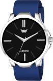 ABREXO Abx9100-Silver Black Dial Blue Strap Trending Black Dial & Blue Silicone Strap Wrist Watch for Boys Analog Watch  - For Men