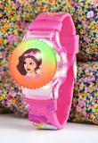 Shocknshop Kids Rotating LED Beautiful Dazzling Doll with Moveable Top Cover Digital Watch  - For Girls