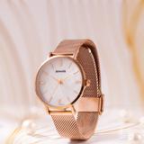 SONATA Sonata 2 Quartz White Dial Rose Gold Stainless Steel Strap Analog Watch  - For Women