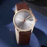 SONATA Poze Men Analog Silver Dial Dark brown Strap Analog Watch  - For Men