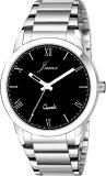 JAINX JM7135 Black Dial Stainless Steel Strap Analog Watch  - For Men