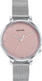 SONATA Elegent Essentials Elegent Essentials Pink Dial Silver Mesh Strap Analog Watch  - For Women