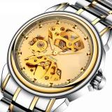 Forsining Hour Glass Automatic Mechanical Unisex Self-Winding Automatic Mechanical Gold Analog Watch  - For Men & Women