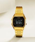 CASIO LA680WGA-1BDF Vintage Black Dial Gold Stainless Steel Band Digital Watch  - For Men & Women