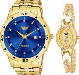 ABREXO New Classy Gold Tone UNISEX Combo Wrist Analog Watch  - For Men & Women