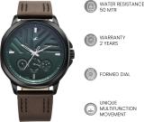 Fastrack Fleek Quartz Multifunction Green Dial Leather Strap Watch Analog Watch  - For Men