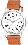 JAINX White Dial Leather Strap Analog Watch  - For Men