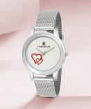 TIMEWEAR 301SDTL Red Heart Silver Dial Stainless Steel Strap Analog Watch  - For Women