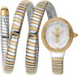 Just Cavalli Women Watch, Two Tone Silver & Gold Color Case, White MOP Dial, Two Tone Silver Analog Watch  - For Women