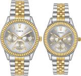 TIMEX Multifunction Sliver Dial Gift Set Analog Watch  - For Couple