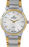 OMAX Analog White Dial with Stainless Steel Multi Colored Bracelet Strap Silver Dial With Two Tone Stainless Steel Strap Analog Watch  - For Men