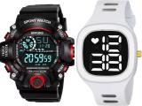 KIMY Digital Sport & LED Combo watches traditional style for men & boys silicone straps & round_Square dial Digital Watch  - For Boys