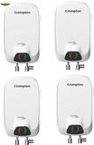 Crompton 3 Litres WGIWH RAPID JET (3KW) Instant Water Heater (3 LTR, 5Y WARANTY Pack of 4, White, Grey)