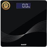 beatXP Wave Digital Weighing Scale|LCD Panel|Thick Tempered Glass Weighing Scale (Black)