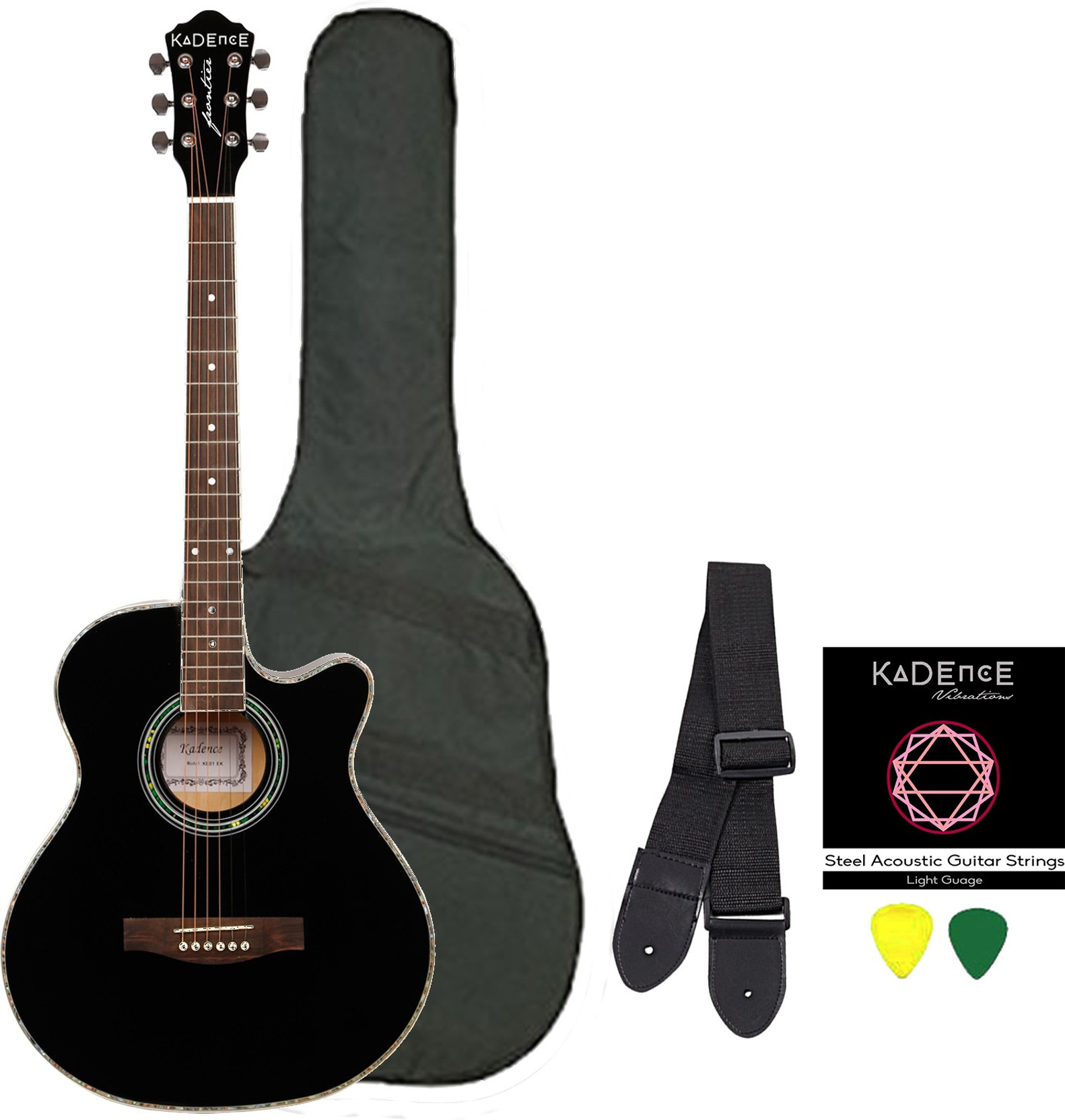Kadence KADBLKC Spruce Acoustic Guitar Price in India Buy Kadence
