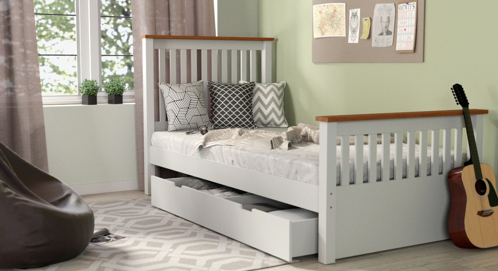 Urban Ladder Athens Solid Wood Single Drawer Bed Price In