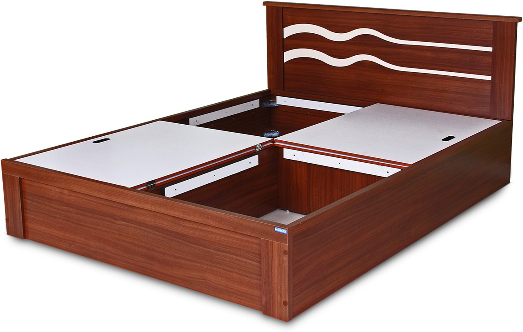 Spacewood Wave Engineered Wood Queen Box Bed In India Spacewood Wave Engineered Wood Queen Box Bed Finish Color Walnut Rigato Woodpore