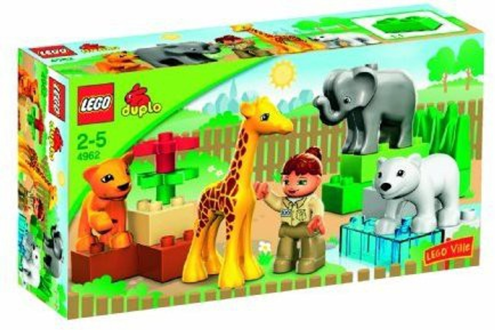 Lego 18-Piece Set Includes Animals Zoo Keeper And Large Building Bricks ...