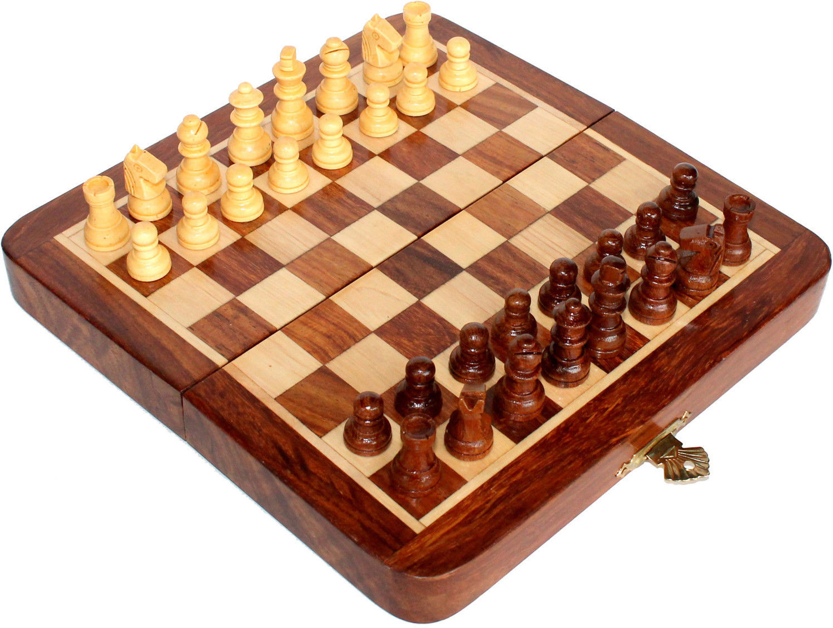 Stonkraft Collectible Wooden Folding Chess Game Board Set, Wooden