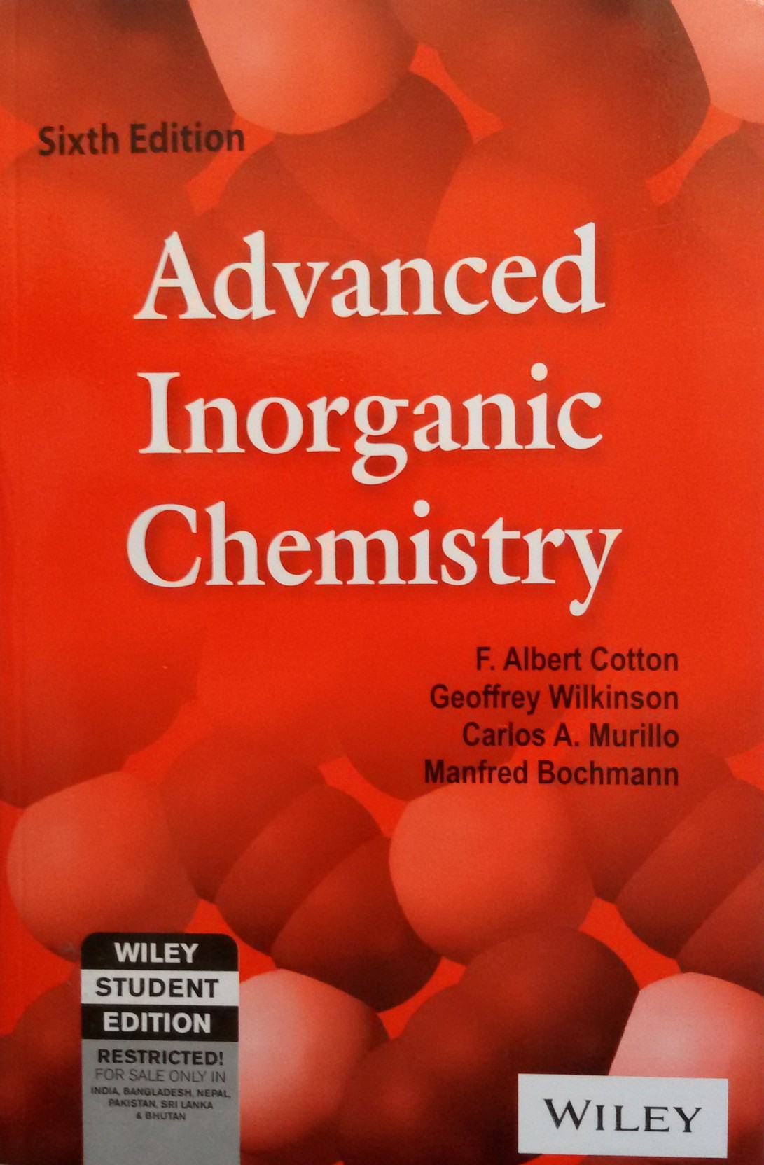 Advanced Inorganic Chemistry 6th Edition Buy Advanced