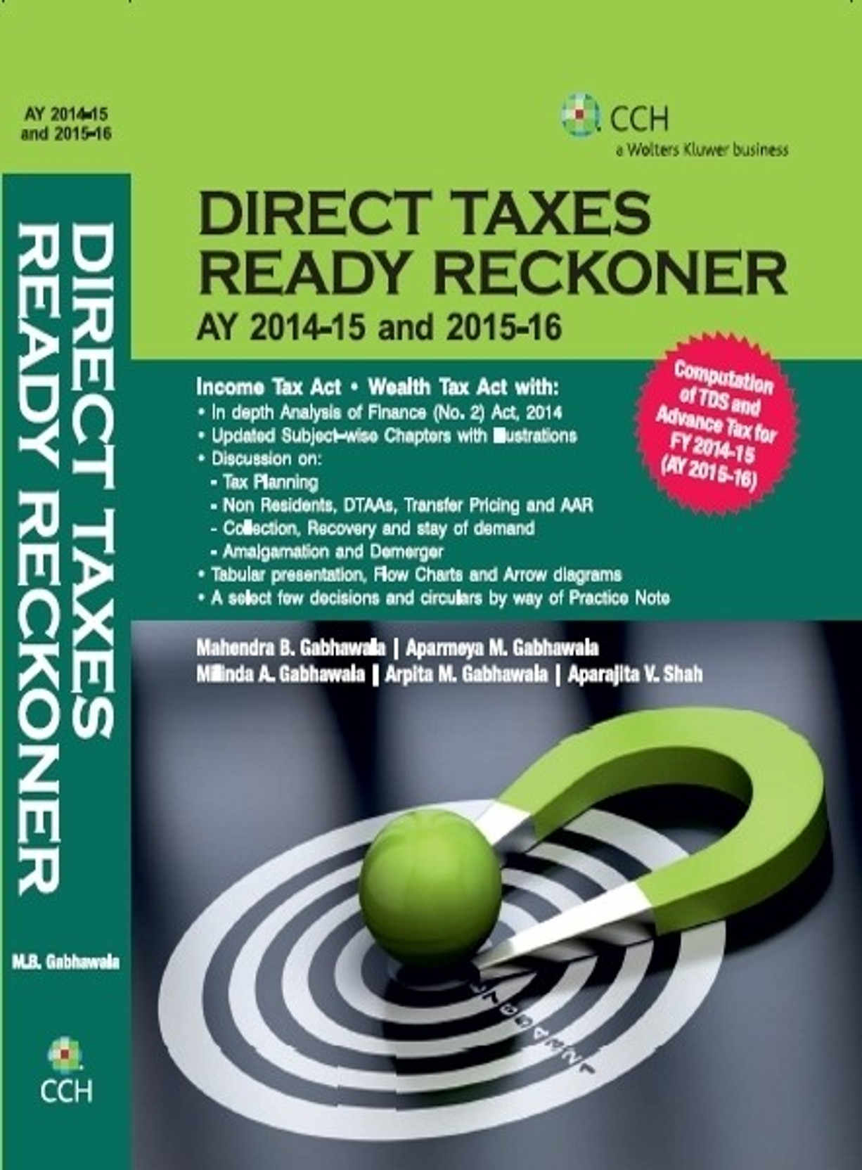 Direct Taxes Ready Reckoner Ay 2014 15 And 2015 16 Buy - 