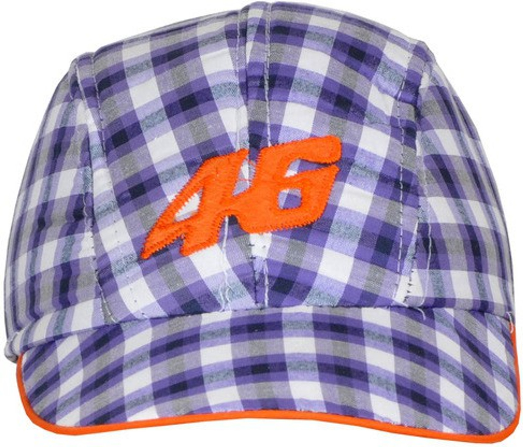 checkered baseball cap