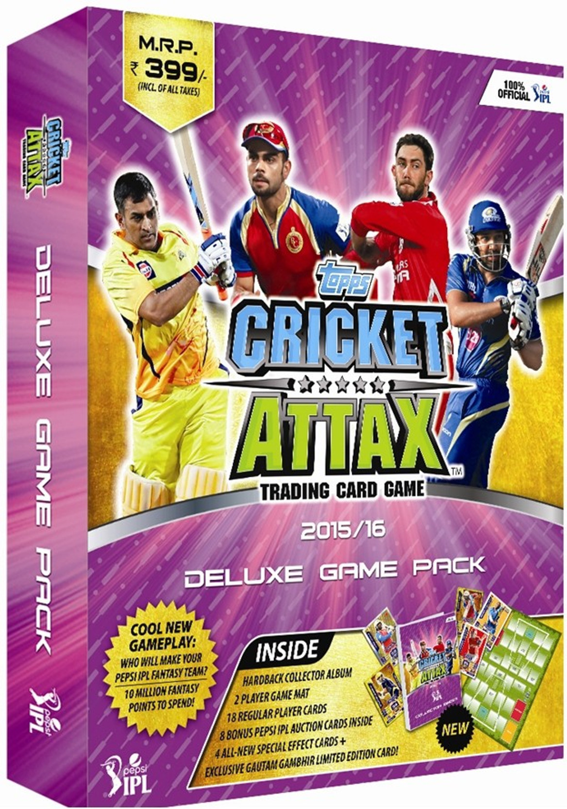 Topps Cricket Attax IPL 2015/16 Deluxe Game Pack - Cricket ...