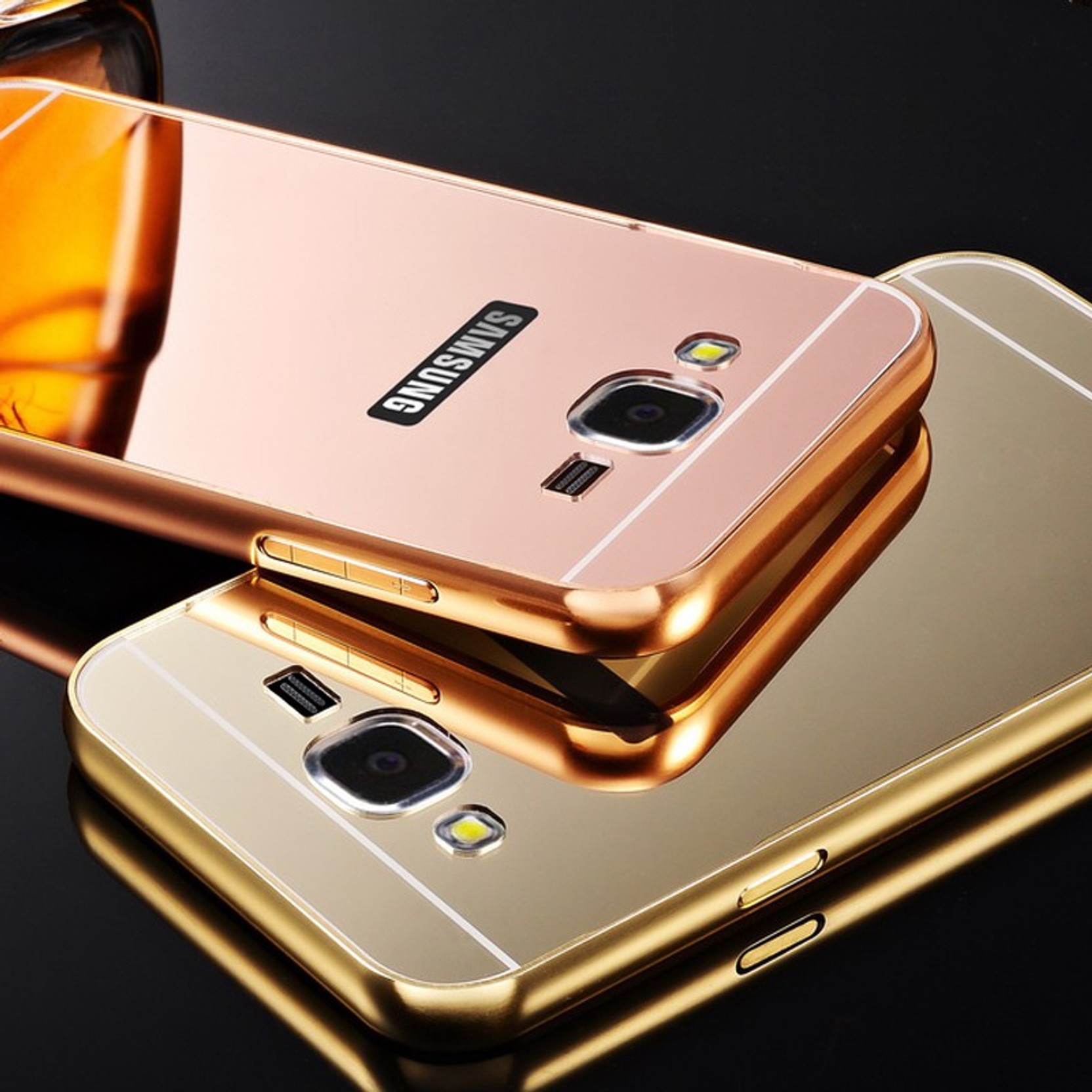 Metal Bumper Plus Acrylic Mirror Back Cover Case. Share .