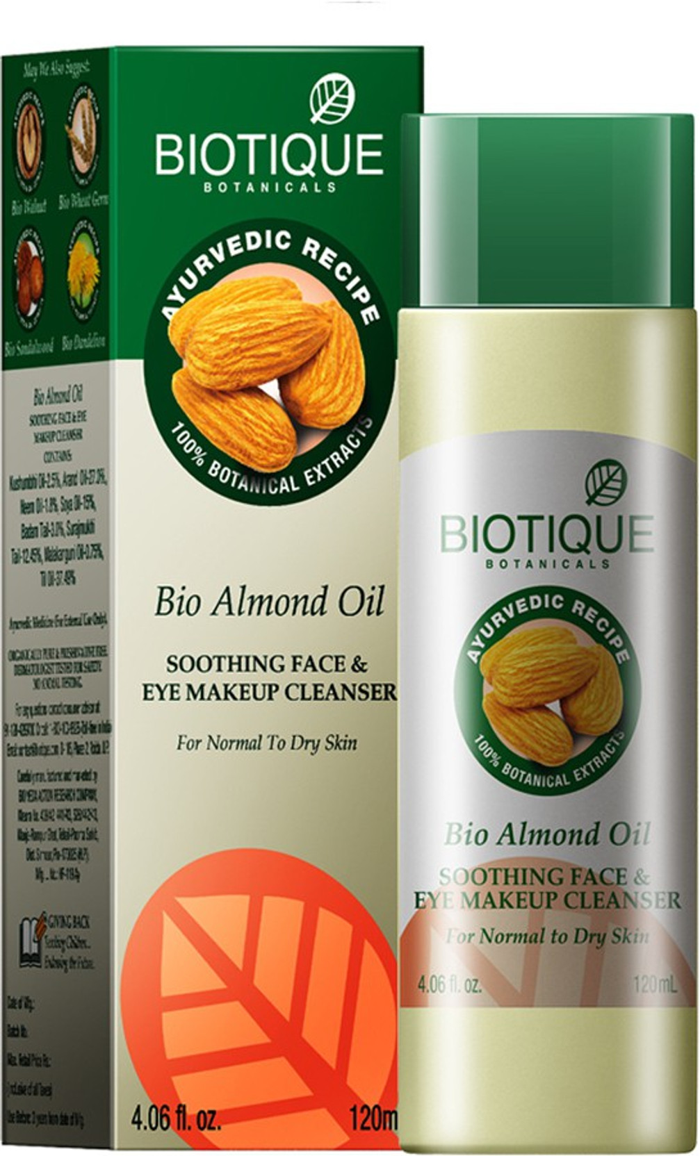 Biotique Bio Almond Oil Soothing Face & Eye Makeup Cleanser Price in