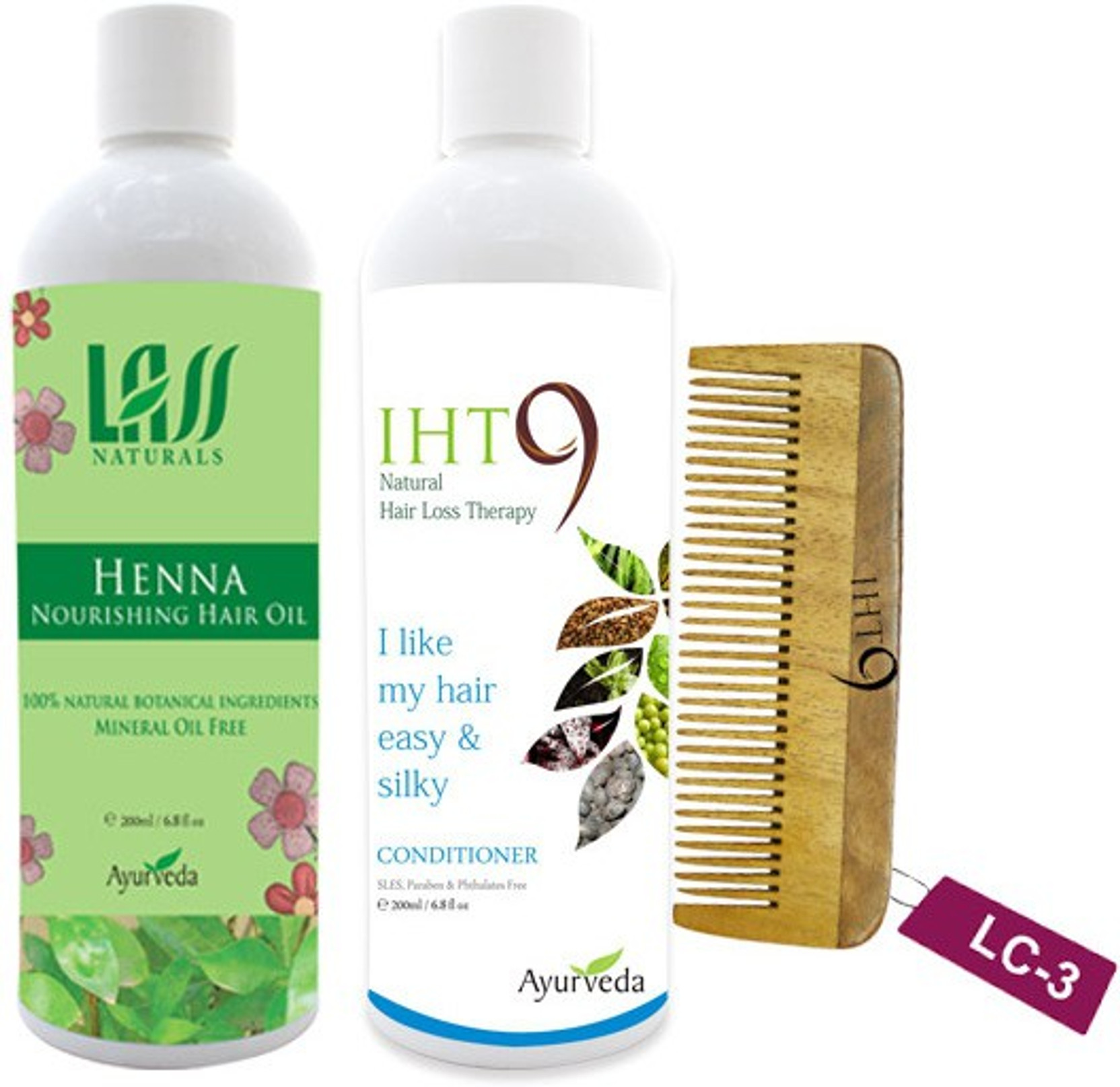 Lass Naturals Henna Hair Oil With Iht9 Natural Hair Conditioner