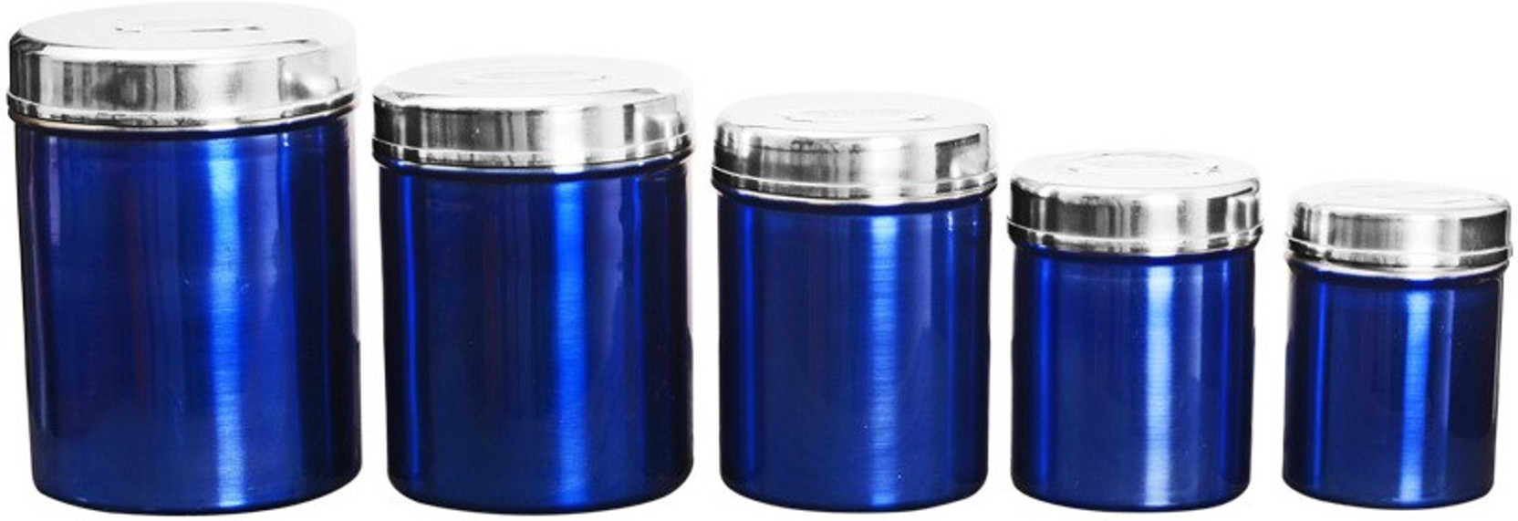 Heluvi Gl Canister A2bl 3500 Ml Steel Tea Coffee Sugar Heluvi Gl Canister A2bl 3500 Ml Steel Tea Coffee Sugar Container Pack Of 5 Blue