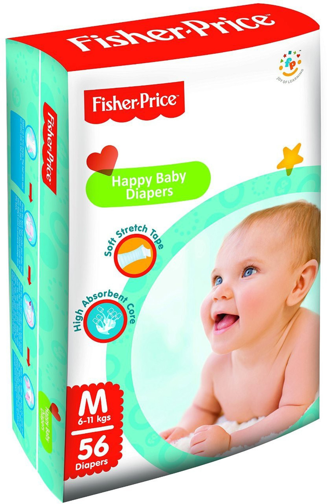 FisherPrice Happy Baby Diapers Medium (611 Kgs) Buy