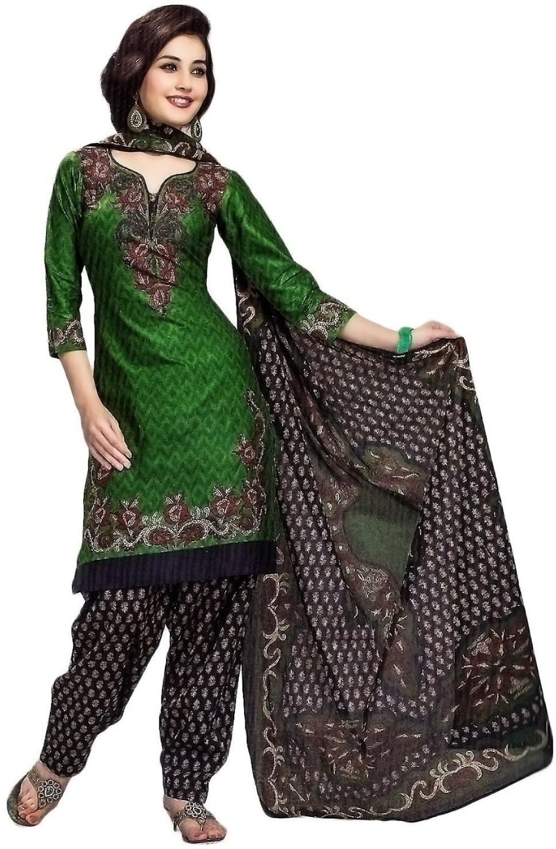 Miraan Cotton Printed Salwar Suit Dupatta Material Price in India - Buy ...