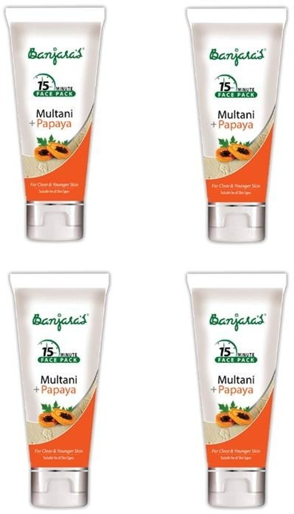 Banjara's 15 Minutes Multani + Papaya Facepack 100 GMS 4 packs Price