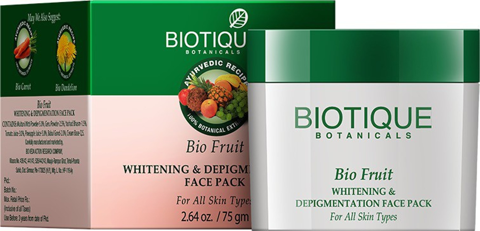Biotique BIO Fruit Whitening &amp; Depigmentation Face Pack 