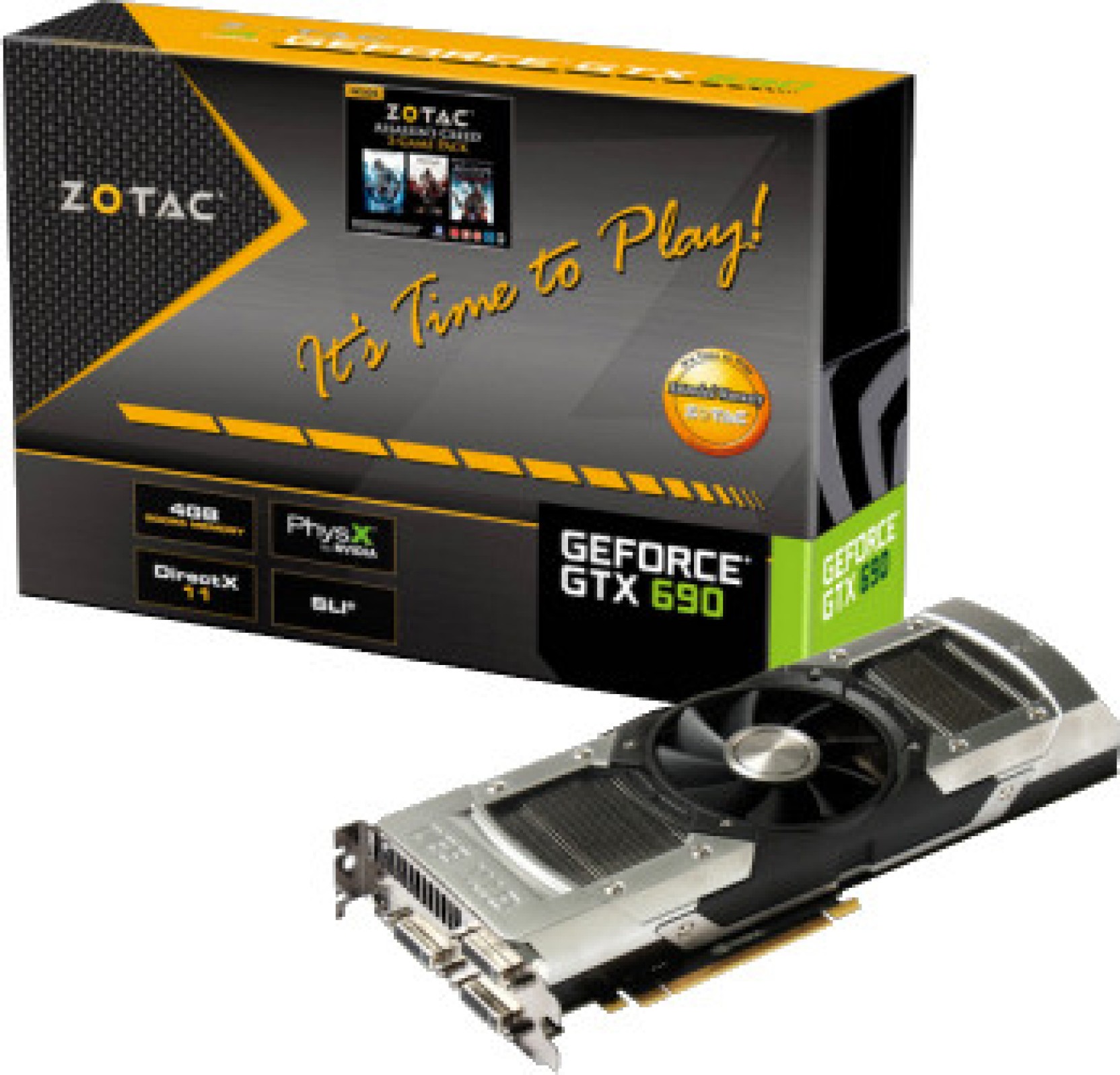 Zotac NVIDIA GeForce GTX 690 (ZT-60701-10P) 4 GB DDR5 Graphics Card ...