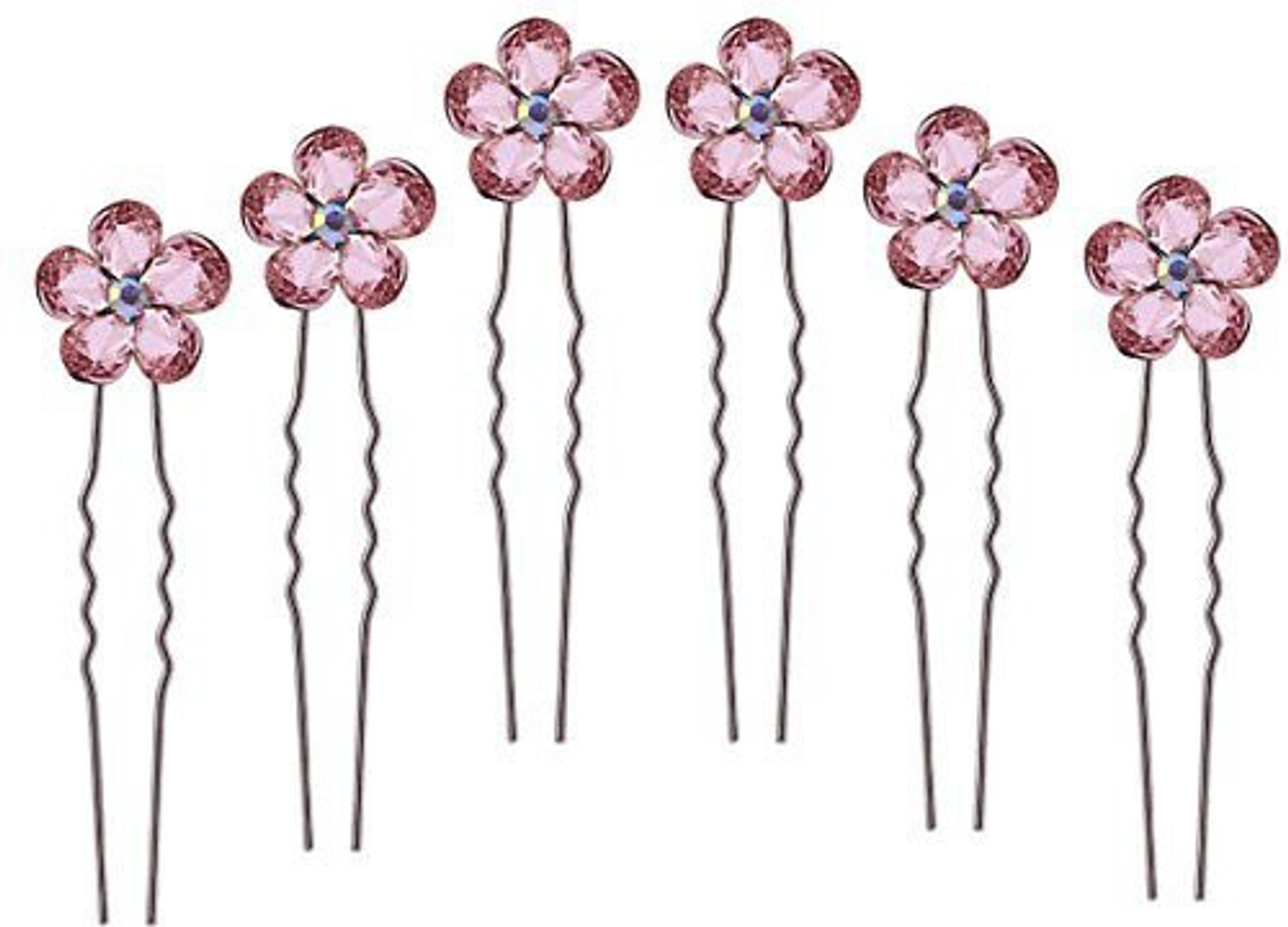 Teemi 6 Pcs Flower Hair Pins For Girls Bridal Wedding Hair Clips