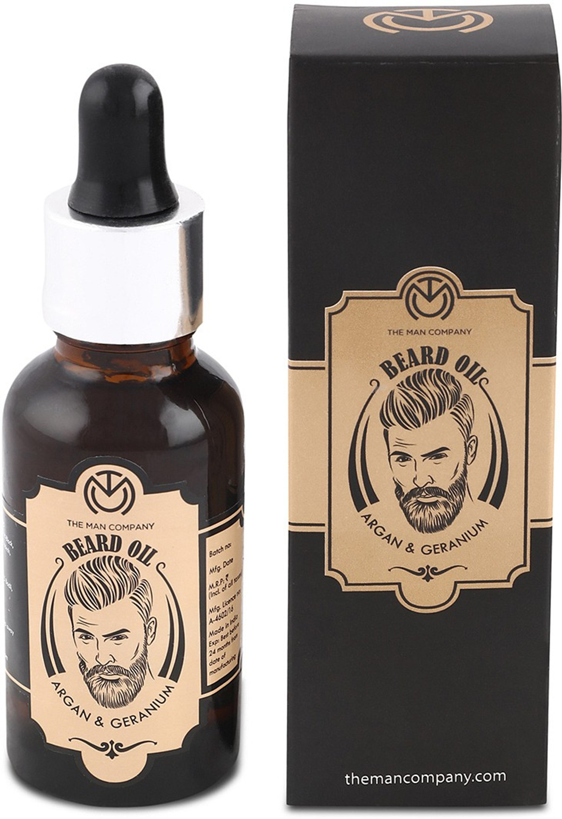 The Man Company Beard Oil- Argan & Geranium Hair Oil 