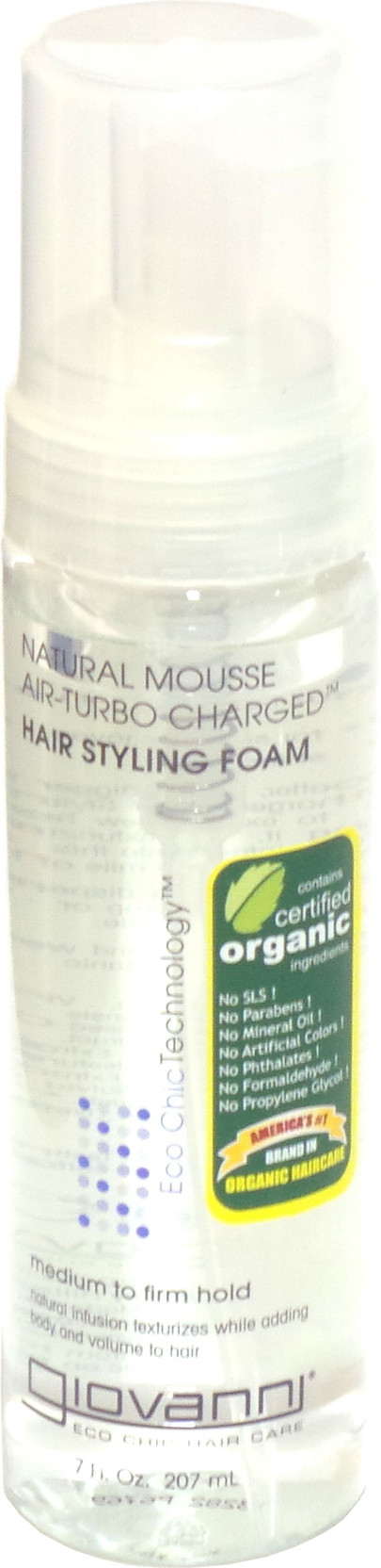 Giovanni Natural Mousse Air Turbo Charged Hair Styling Foam Hair