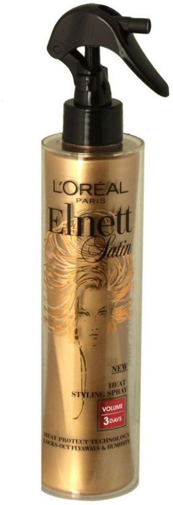 Loreal Paris Elnett Satin Heat Styling Spray Volume 3 Days Heat Protect Hair Styler