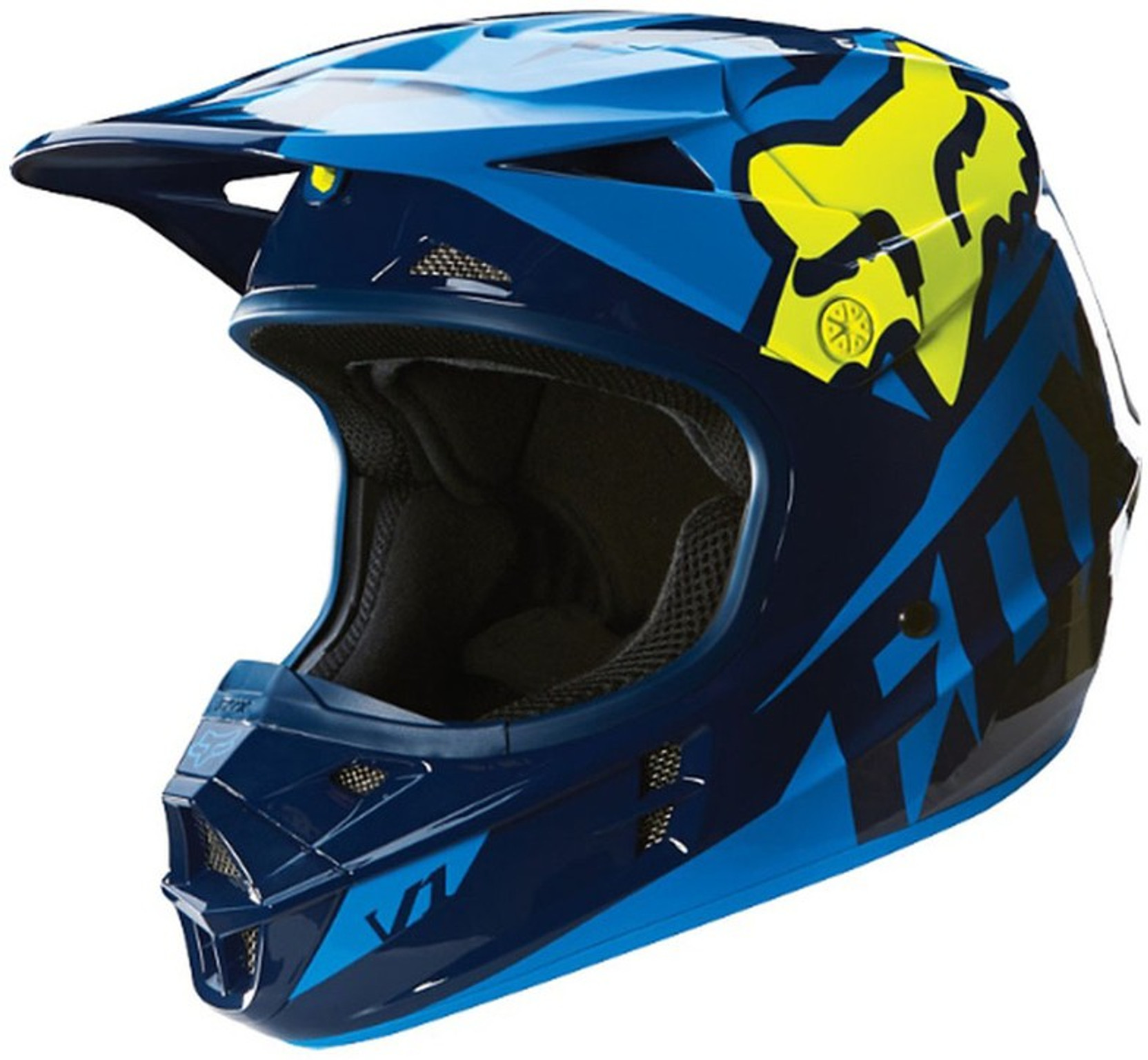 Fox Racing V1 Blue Motocross Helmet Motorsports Helmet Buy Fox