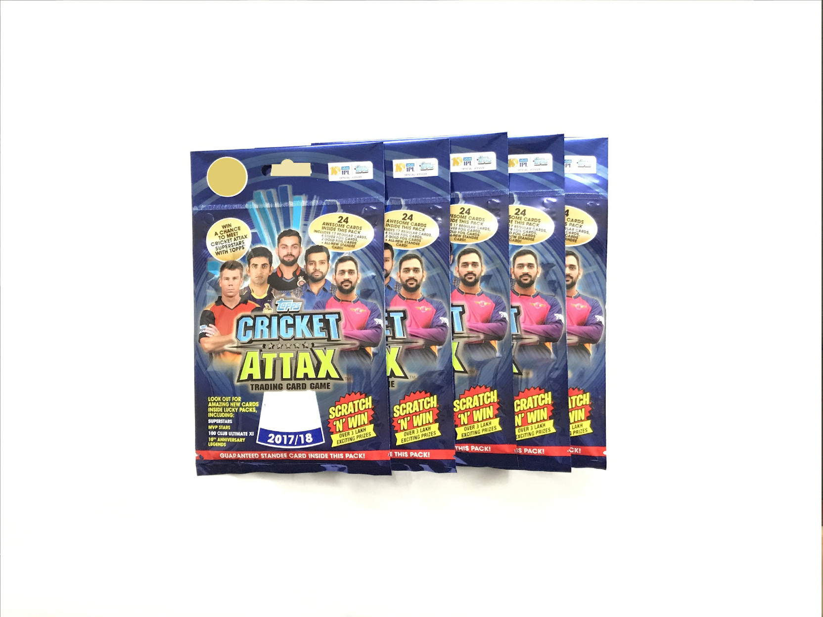 TOPPS INDIA CRICKET ATTAX 2017/18 MULTIPACK 5PACKET CRICKET ATTAX