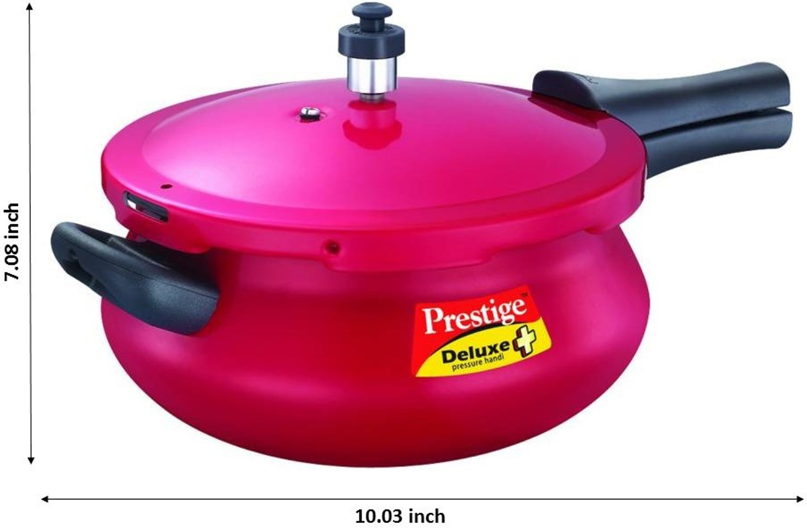 Prestige Deluxe Plus Junior Handi Red 4.8 L Pressure Cooker with
