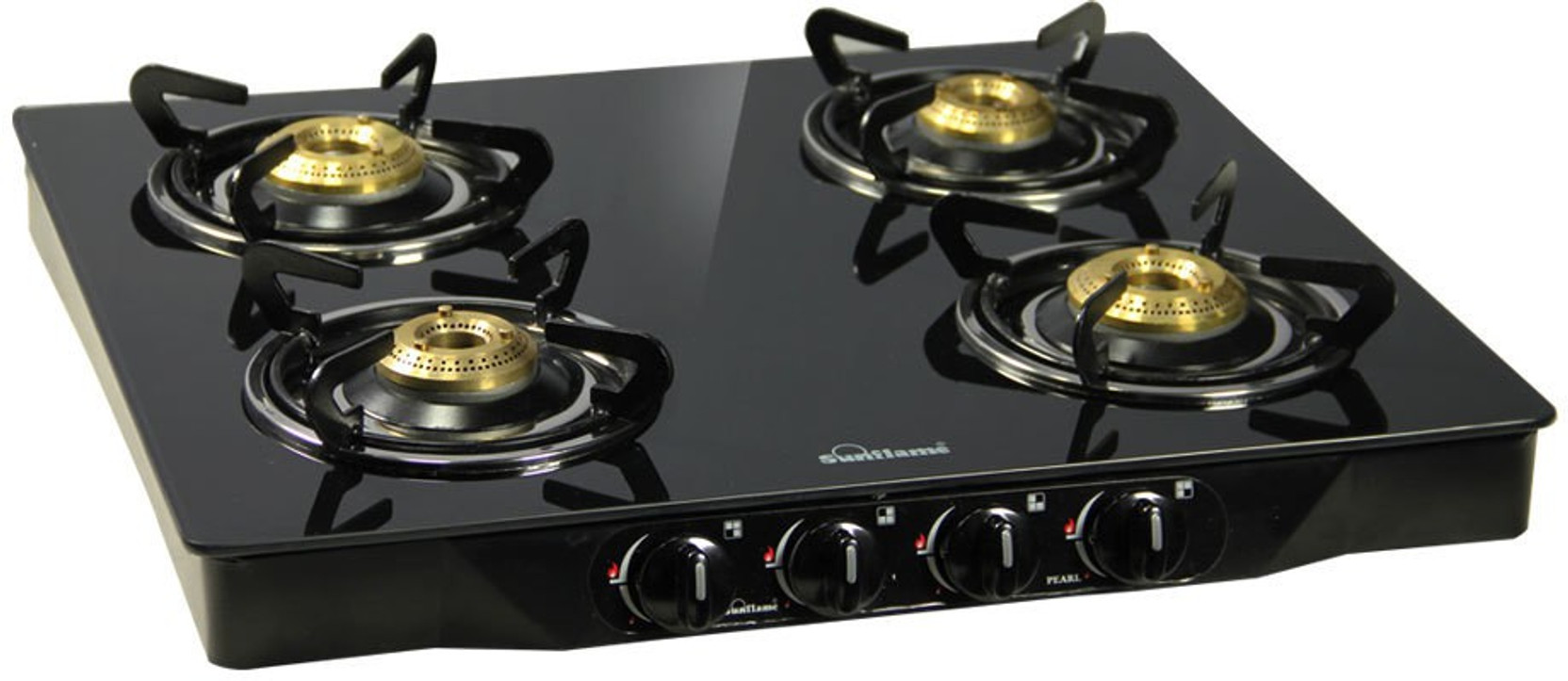 Sunflame Pearl 4 Burner Glass Top Stainless Steel, Glass ...