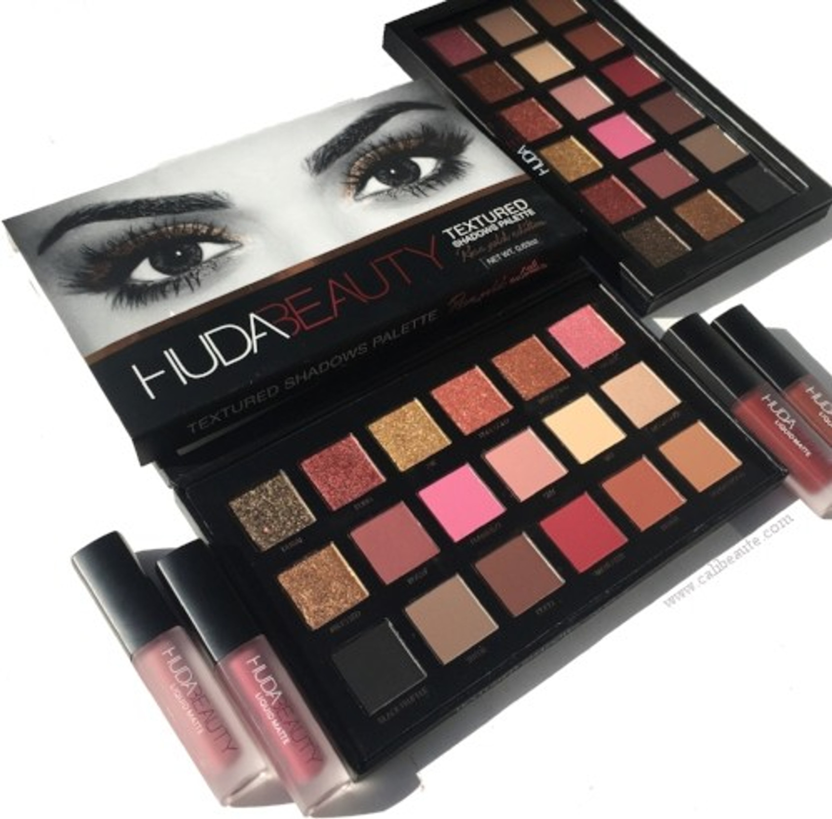 Huda Beauty beauty rose gold edition eyeshadow palette&Liquid Matte 4