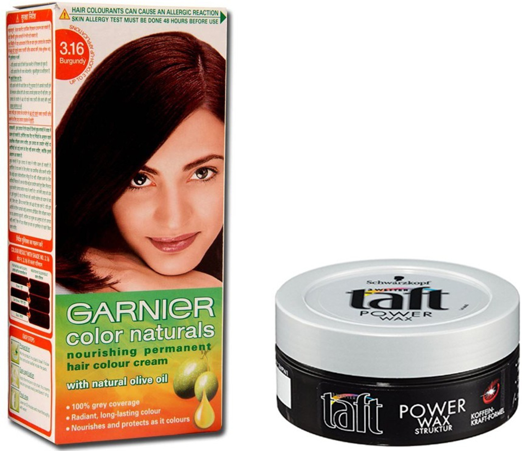 Garnier Burgundy Hair Colour With Schwarzkopf Hair Wax Price In