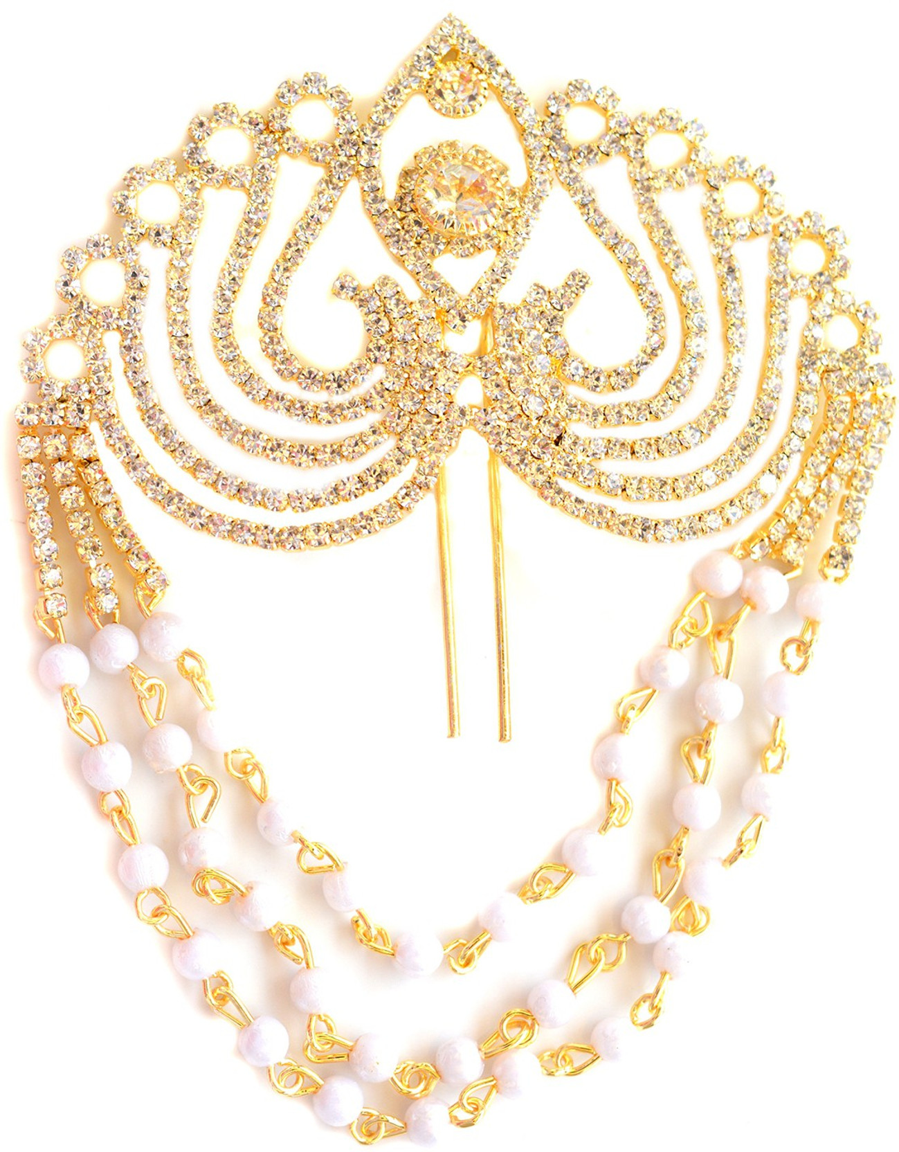 Aashya Mayro Baahubali Inspired Cz Diamond And Pearls Golden